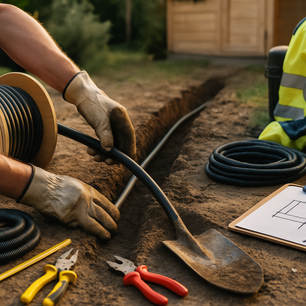 Erdkabel sicher verlegen: Tipps für stabile Netzanschlüsse im Gartenhaus